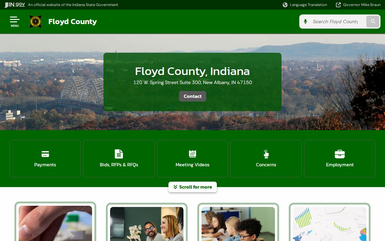 Floyd County court docket county services home page