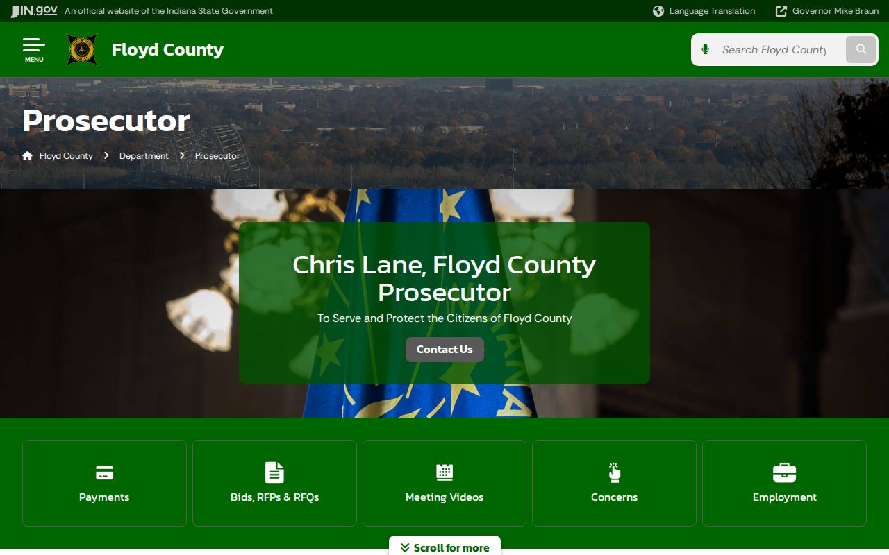 Floyd County Prosecutor page related to local traffic cases